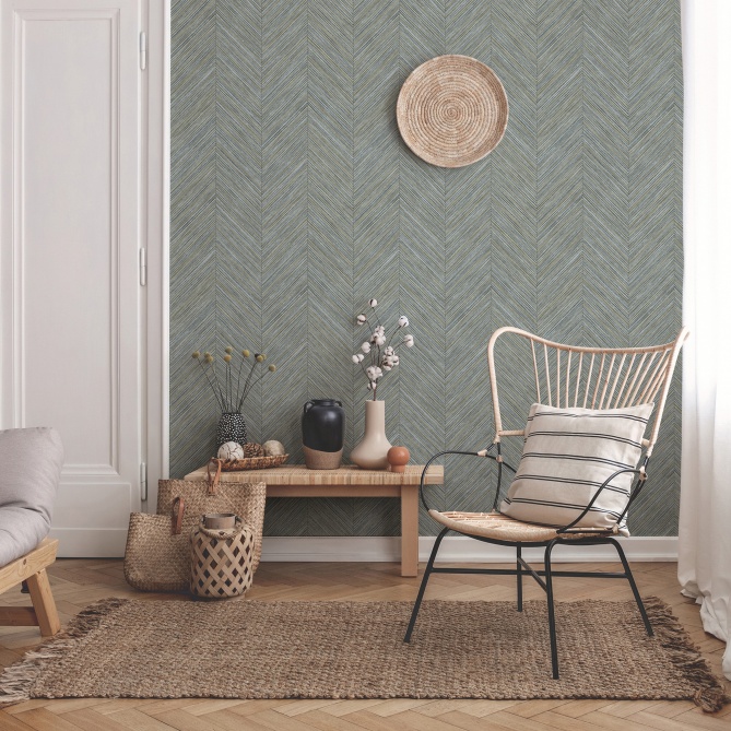 Papel Pintado Fibras naturales en espiga - MONOROM 03 | MURAKE - 83213