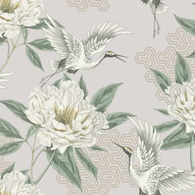 Papel Pintado Grullas volando - WAROU 02 | MURAKE - 7022-41