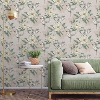 Papel Pintado Grullas volando - WAROU 02 | MURAKE - 7022-41