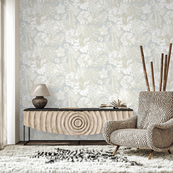 Papel Pintado Flores y hojas del trópico - CALELLA 02 | MURAKE - 86822