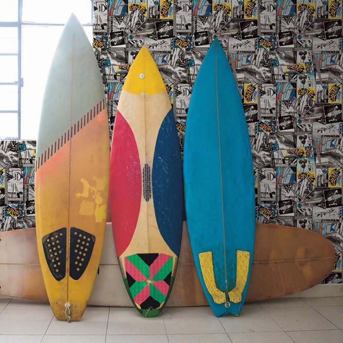 Papel Pintado Collage de surf - ALBY  | MURAKE - 11505