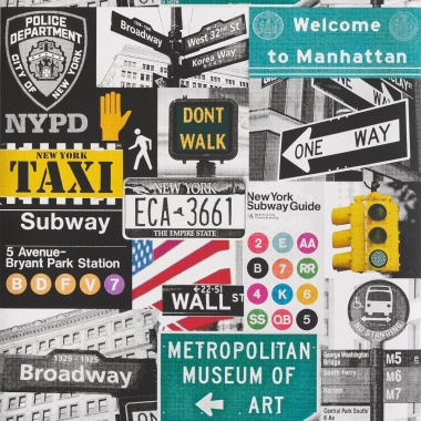 Papel Pintado Señalización vial Nueva York - FREDONIA  | MURAKE - 11534