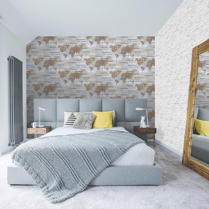 Papel Pintado Mapa del mundo - GILGO  | MURAKE - 11541