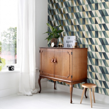 Papel Pintado Triángulos rectángulos - HENDAYA 07 | MURAKE - 7018-77