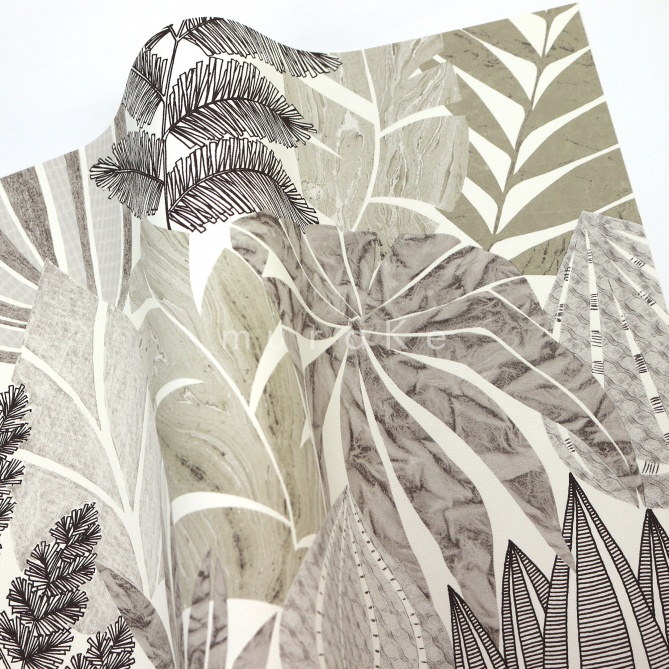 Papel Pintado Hojas de palmera grandes - OUALLAM 02 | MURAKE - 83147