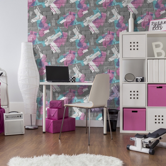 Papel Pintado Ladrillo y graffiti - LACONIA 03 | MURAKE - 878923