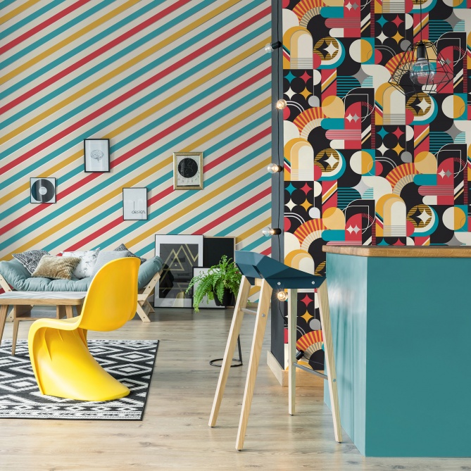 Papel Pintado Rayas en diagonal - CRANDALL 02 | MURAKE - 878932