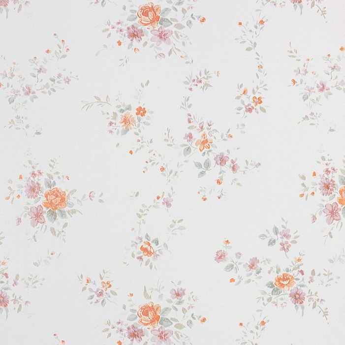 Papel Pintado FLOR PEQUEÑA NARANJA/BLANCO R29T47 - 1