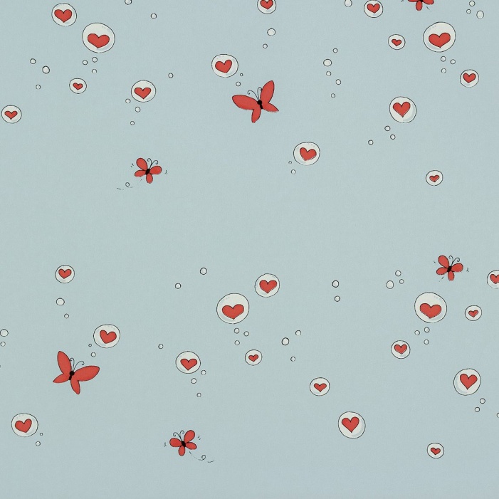 Papel Pintado CORAZONES AZUL R00T06 - 1