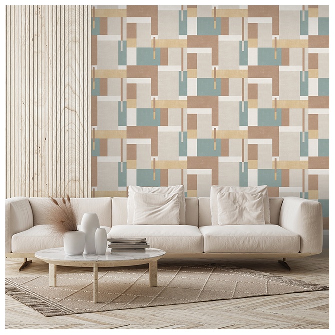 Papel Pintado Rectángulos superpuestos - CRETE 01 | MURAKE - 878961