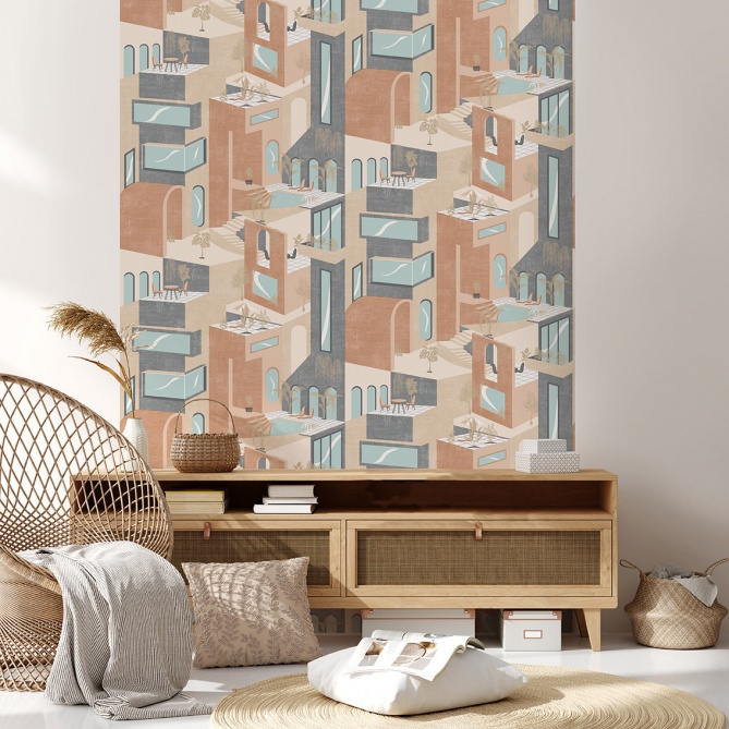 Papel Pintado Superposición de villas con terrazas - WISNER 03 | MURAKE - 878988