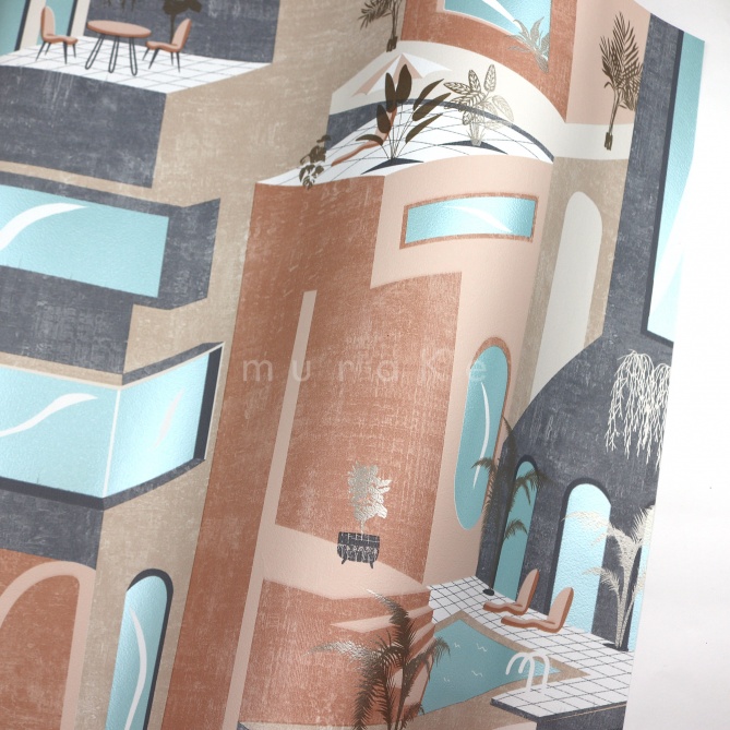 Papel Pintado Superposición de villas con terrazas - WISNER 03 | MURAKE - 878988