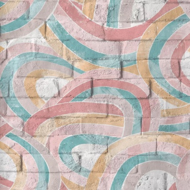 Papel Pintado Ladrillo y arco iris - ABOITE 02 | MURAKE - 878917