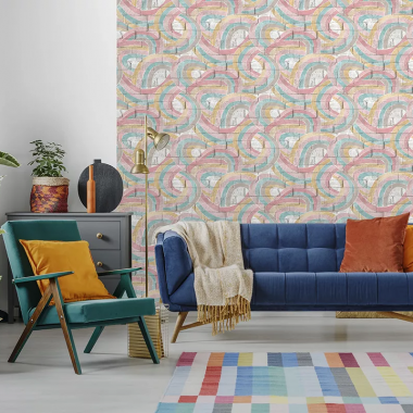 Papel Pintado Ladrillo y arco iris - ABOITE 02 | MURAKE - 878917