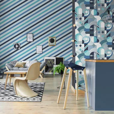 Papel Pintado Rayas en diagonal - CRANDALL 01 | MURAKE - 878931