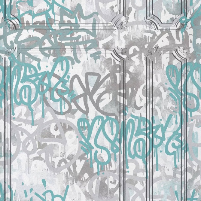 Papel Pintado Moldura y graffiti - GLENVAR 02 | MURAKE - 878952