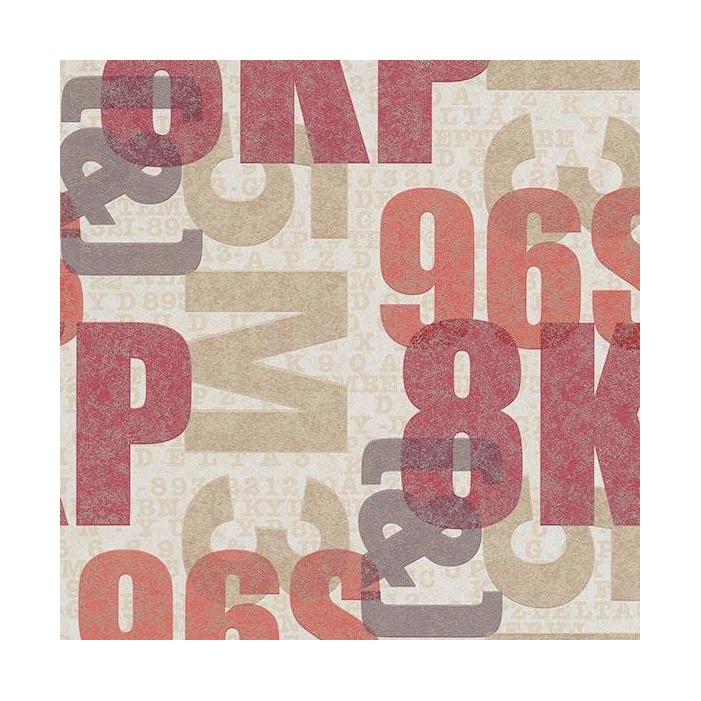 Papel Pintado LETRAS/NUMEROS ROJO E696R306 - 1