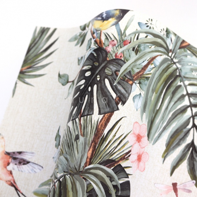 Papel Pintado Hoja y pájaros - ENTEBE 02 | MURAKE - 521007