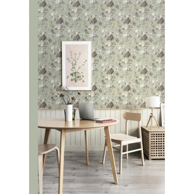 Papel Pintado Flores y hojas en ramitas - ALANNO 01 | MURAKE - 879016