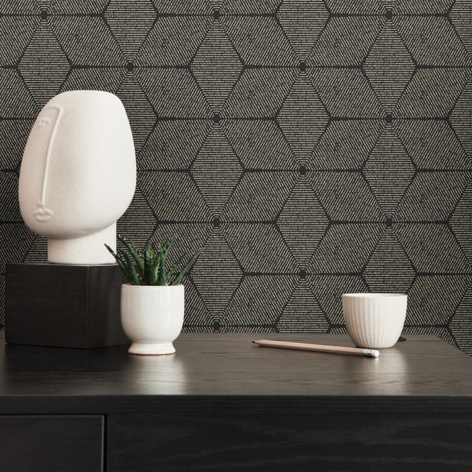 Papel Pintado Flores de loto formadas por trazos - DJENNE 02 | MURAKE - 83377