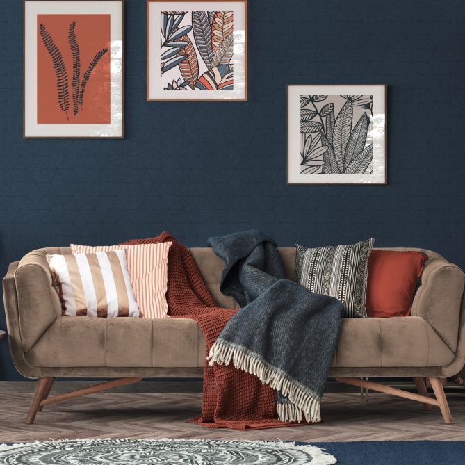 Papel Pintado Flores de loto formadas por trazos - DJENNE 04 | MURAKE - 83379