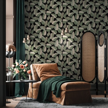 Papel Pintado Hojas gráficas de cebra - KIDAL 02 | MURAKE - 83392