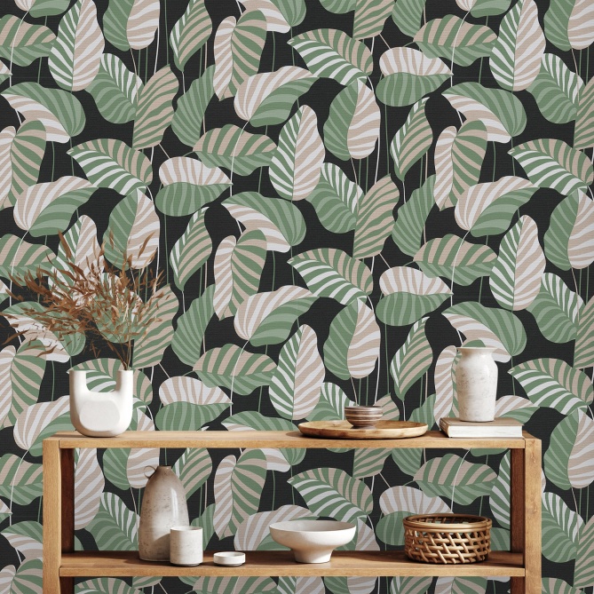 Papel Pintado Hojas gráficas de cebra - KIDAL 02 | MURAKE - 83392