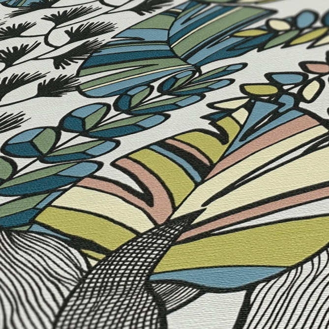 Papel Pintado Hojas gráficas Arty - MOPTI 01 | MURAKE - 83395