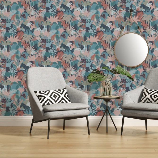 Papel Pintado Animales y follaje gráfico - NIANI 02 | MURAKE - 83402