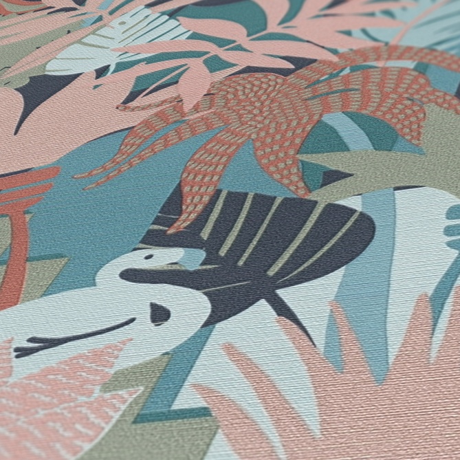 Papel Pintado Animales y follaje gráfico - NIANI 02 | MURAKE - 83402