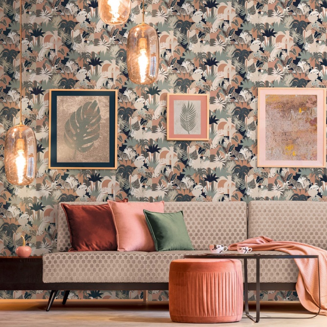 Papel Pintado Animales y follaje gráfico - NIANI 03 | MURAKE - 83403