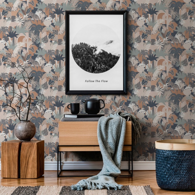 Papel Pintado Animales y follaje gráfico - NIANI 03 | MURAKE - 83403