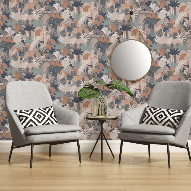 Papel Pintado Animales y follaje gráfico - NIANI 03 | MURAKE - 83403