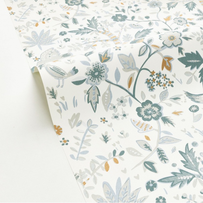 Papel Pintado Flores y pájaros - BULLES 05 | MURAKE - 85135