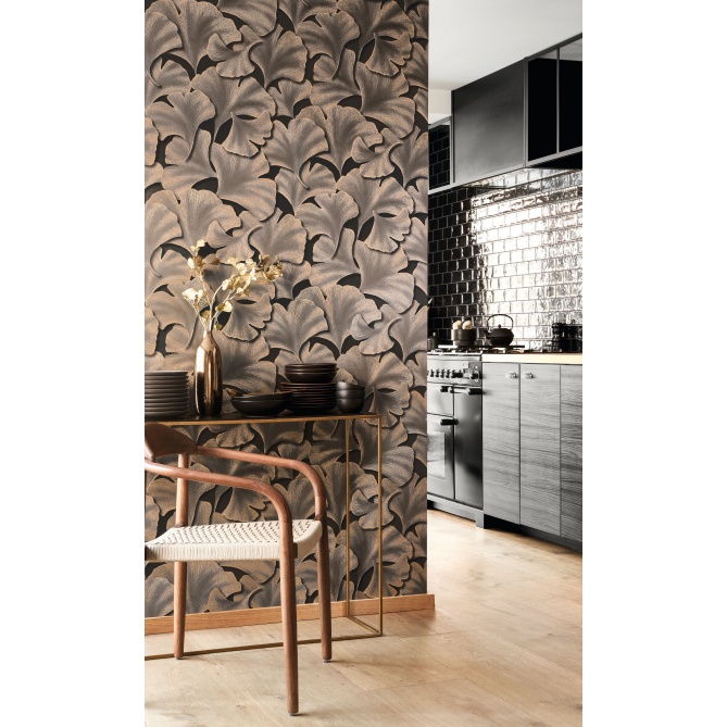 Papel Pintado Hojas de Gingko texturizadas - QANA 08 | MURAKE - 879218