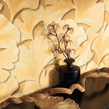 Papel Pintado Hojas de Gingko texturizadas - QANA 04 | MURAKE - 879214