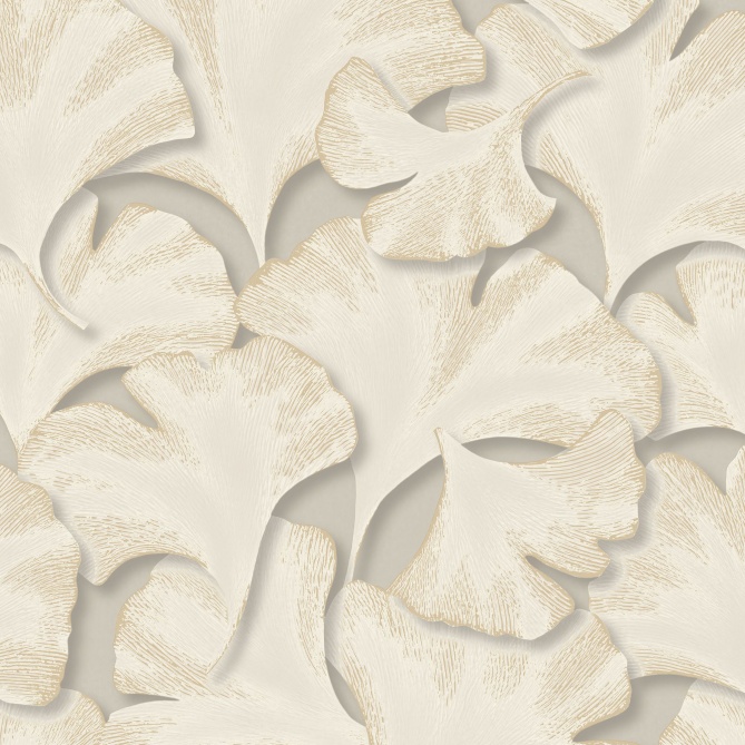 Papel Pintado Hojas de Gingko texturizadas - QANA 03 | MURAKE - 879213