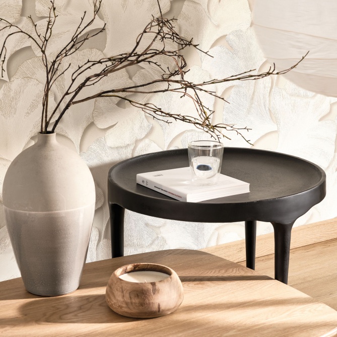 Papel Pintado Hojas de Gingko texturizadas - QANA 02 | MURAKE - 879212