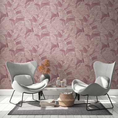 Papel Pintado Grandes hojas estilizadas - SLIMAN 04 | MURAKE - 83334