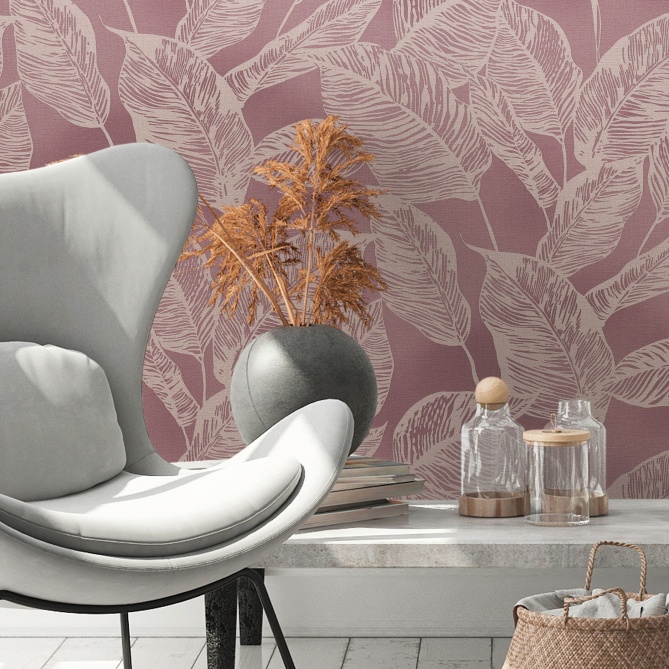 Papel Pintado Grandes hojas estilizadas - SLIMAN 04 | MURAKE - 83334