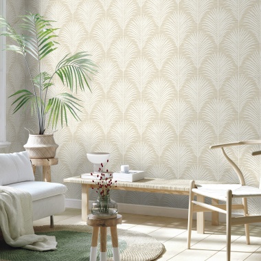 Papel Pintado Finas hojas de palmera - CHALMAISON 04 | MURAKE - 879254