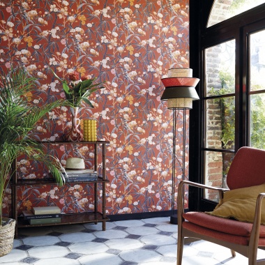 Papel Pintado Flores con frutos tropicales - COTORRO 03 | MURAKE - 5001/43