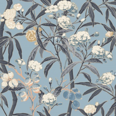 Papel Pintado Flores con frutos tropicales - COTORRO 04 | MURAKE - 5001/44