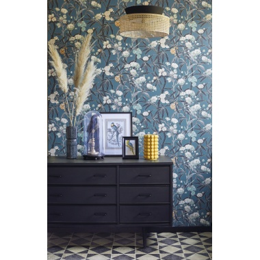 Papel Pintado Flores con frutos tropicales - COTORRO 05 | MURAKE - 5001/45
