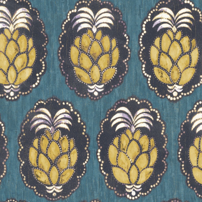 Papel Pintado Gran piña en medallones - PALMIRA 02 | MURAKE - 5001/52