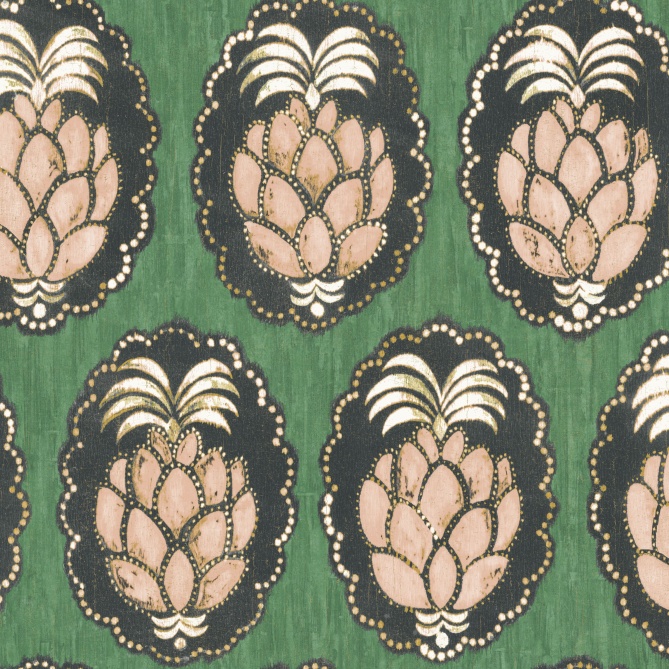 Papel Pintado Gran piña en medallones - PALMIRA 03 | MURAKE - 5001/53