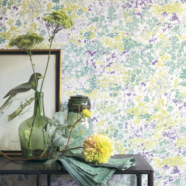 Papel Pintado Montaje de hojas y flores liberty - KETON 04 | MURAKE - 5002/34