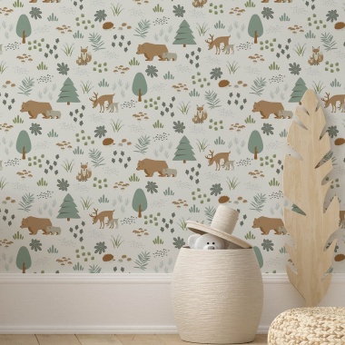 Papel Pintado Animales de bosque - ARSAL 01 | MURAKE - 7034-11