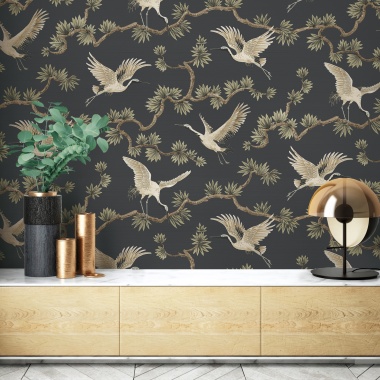 Papel Pintado Grullas volando - MANSURÁ 01 | MURAKE - 879321
