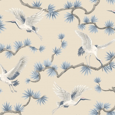 Papel Pintado Grullas volando - MANSURÁ 02 | MURAKE - 879322